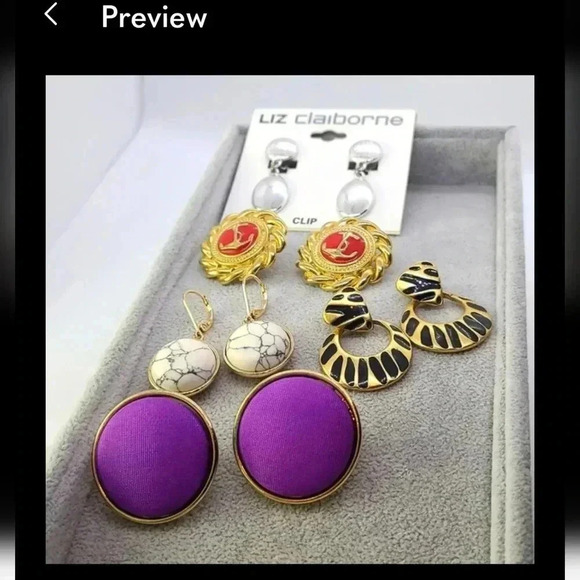 Vintage earrings gold tone red color with boat anchor - Picture 5 of 5